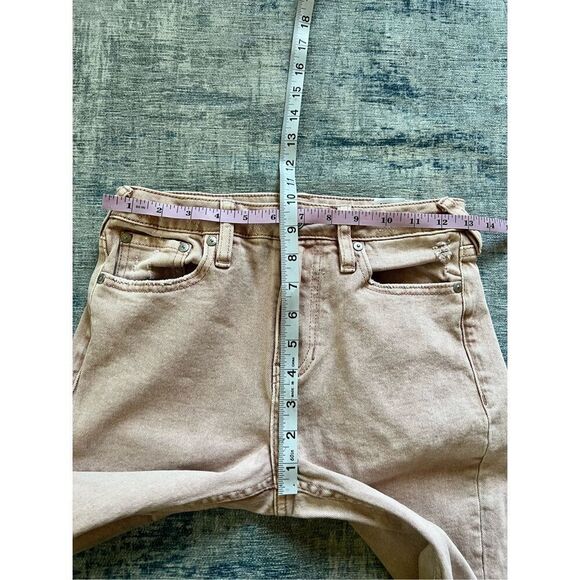 Cleo + Wolf Peach Distressed High Rise Straight Jeans Women's 25 x 27 - Picture 6 of 7